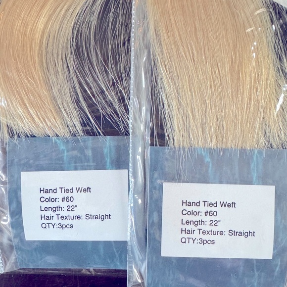 Aqua Extensions #60 Most Platinum - Straight Hand Tied Weft - 2 packs BRAND NEW - Picture 3 of 5